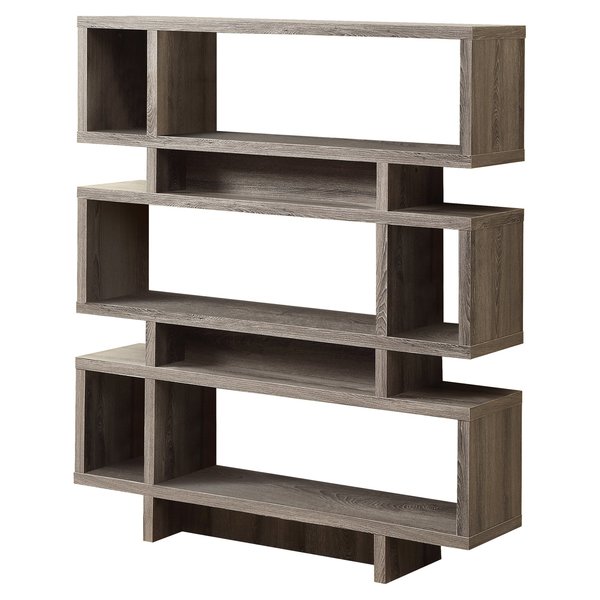 Monarch Specialties Bookshelf, Bookcase, Etagere, 4 Tier, 55"H, Office, Bedroom, Laminate, Brown, Contemporary, Modern I 3251